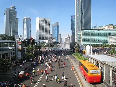 Jalan M.H. Thamrin during car free day
