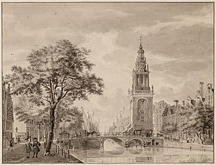 Nederlands: Torensluis en Jan Rodenpoortstoren in Amsterdam. circa 1760-1767.