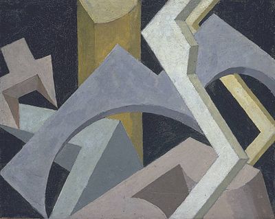 Abstract Composition is indicative of Jessica Dismorr's work at the time of the Vorticist Exhibition, 1915