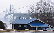 Highway 16 provides access to New York State Route 812 via the Ogdensburg-Prescott International Bridge Johnstown ON.JPG