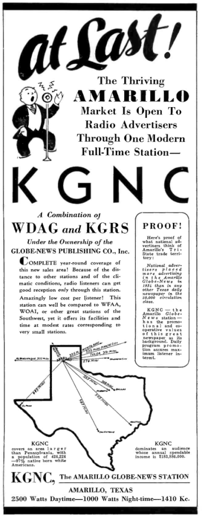 KGNC originated as a June 1935 consolidation of existing stations WDAG and KGRS.[1]