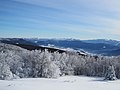 Pohled na ukrajinské Poloniny z vrcholu Kamenné lúky