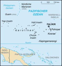 Mikronezya Federal Devletleri konumu