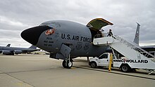 Cargo door of a USAF KC-135 of the 452d AMW at March Air Reserve Base