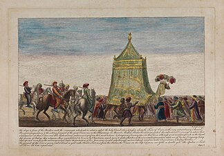 Kahire'den geçen mahmil: İngiliz gravürcü Richard Dalton'un 1791 tarihli illüstrasyonu