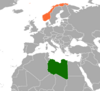 Location map for Libya and Norway.