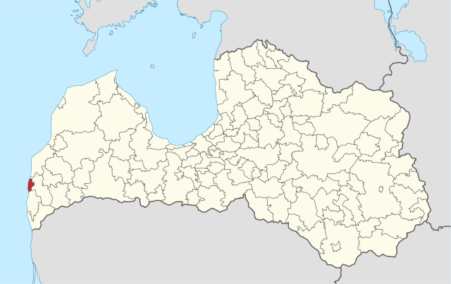 Location of Liepāja within Latvia