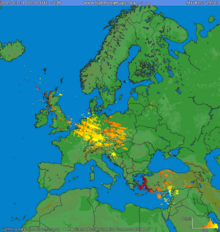 Lightning across Europe 31 March 2015 LighningmapsNiklas.png