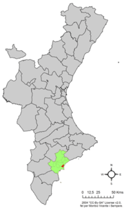 Localização do município de Sant Joan d'Alacant na Comunidade Valenciana