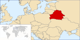 Bielorrusia en el mapa mundial