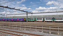 Cricklewood TMD, showing Class 319s of former-operator First Capital Connect London MMB >>172 Cricklewood Depot 319XXX 319XXX.jpg