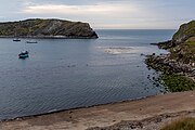 Lulworth Cove in Dorset, England in May 2021.