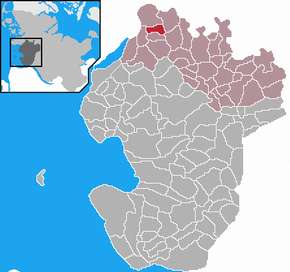 Poziția Lunden pe harta districtului Dithmarschen