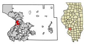 Madison County Illinois Incorporated and Unincorporated areas Hartford Highlighted.svg