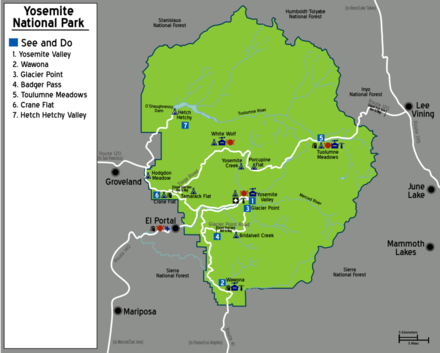 Yosemite National Park roadmap