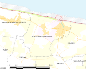 Poziția localității Port-en-Bessin-Huppain