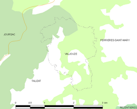 Mapa obce Valjouze