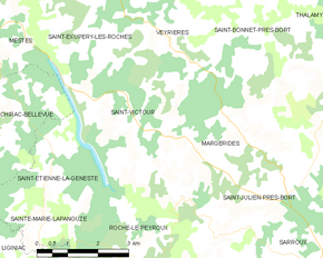 Poziția localității Saint-Victour