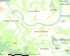 Mapa obce Siorac-en-Périgord