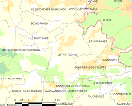 Mapa obce Le Thuit-Signol