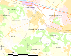 Mapa obce Saint-Alban-de-Roche