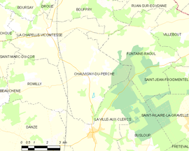 Mapa obce Chauvigny-du-Perche