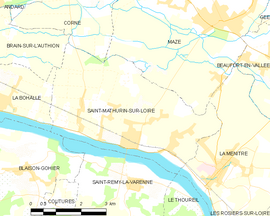 Mapa obce Saint-Mathurin-sur-Loire