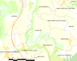Mapa obce Nonette