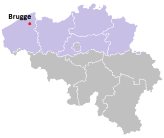 Brygges placering i Belgien.
