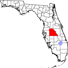 Harta e Polk County në Florida
