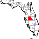 Harta statului Florida indicând comitatul Polk