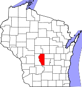 Map of Wisconsin highlighting Adams County.svg