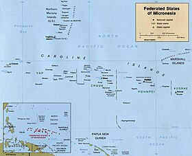 mappa: Geografia degli Stati Federati di Micronesia