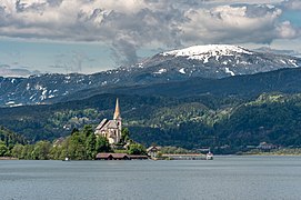 Maria Wörth Pfarrkirche hll. Primus und Felizian und Gerlitzen Ost-Ansicht 06052019 6854