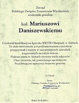 Nominacja olimpijska Mariusza Daniszewskieo