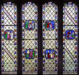 세인트 마이클 교회의 메리 애닝 창문. 애닝을 기념한 스테인드글래스로 장식되어 있다.