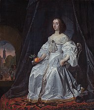 Oranjen prinsessa Mary Stuartin muotokuva (1631–1660), 1652, 199.5 × 170 cm, Rijksmuseum, Amsterdam.