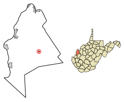 Ubicación de Leon en el condado de Mason, West Virginia.