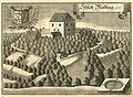 “Schloß Mödling” (Stampflschloss bzw. Burg Mödling/Burg Megling bei Au am Inn), aus : Beschreibung des Churfürsten- und Hertzogthumbs Ober- und Nidern Bayrn. Rentamt Landshut. 1723