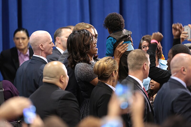 File:Michelle Obama with supporters (30423607196).jpg