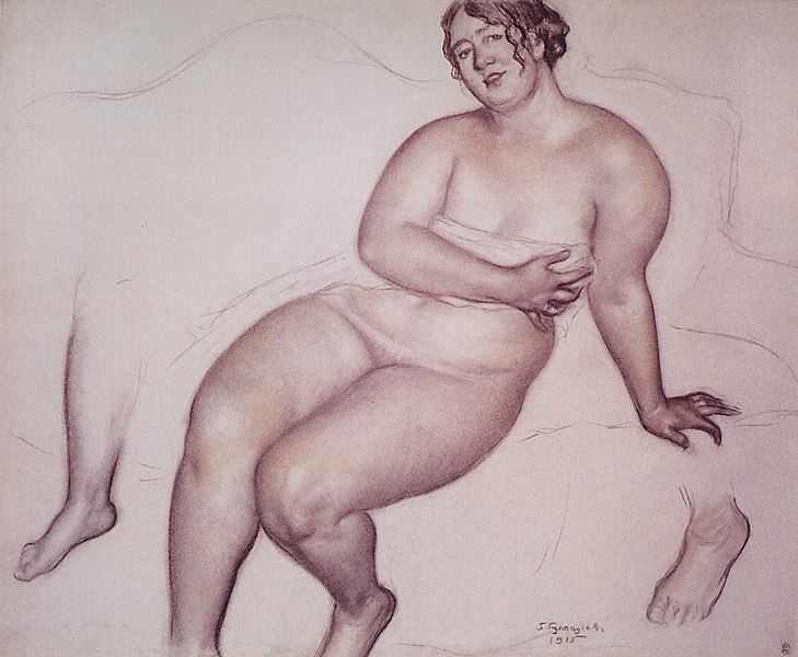 File:Model. Right leg, left foot - Kustodiev.jpg