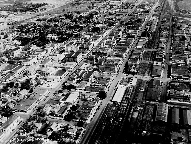 Aerial view of Downtown Billings, 1930