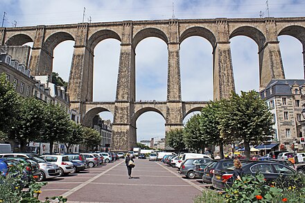 The Morlaix railway viaduct is one of the highest in France.