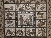 Mosaico de los trabajos de Hércules, Museo Arqueológico Nacional, Madrid, España, 2016 14.jpg