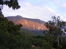 Western side of Mulanje Mountain in Sunset, seen from Likhubula Falls