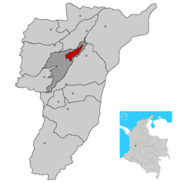 División municipal del Quindio, con Armenia (capital)