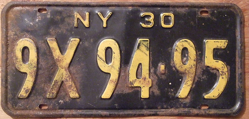 File:NEW YORK 1930 LICENSE PLATE - Flickr - woody1778a.jpg