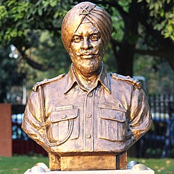 Singh's statue at Param Yodha Sthal, National War Memorial, New Delhi Naib Subedar Bana Singh statue at Param Yodha Sthal Delhi.jpg