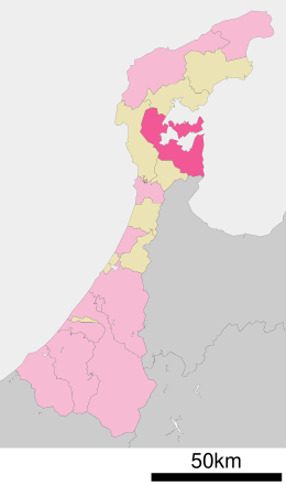 Nanaon sijainti Ishikawan prefektuurissa