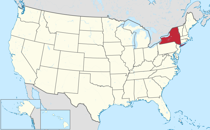 new york on map of usa